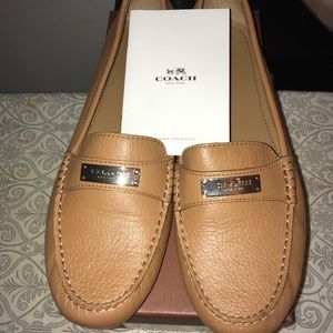 Gently worn tan Coach loafers